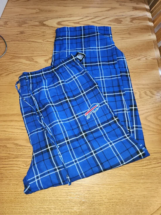 NFL Blue and Black Plaid Sleepwear Pants - Picture 1 of 4